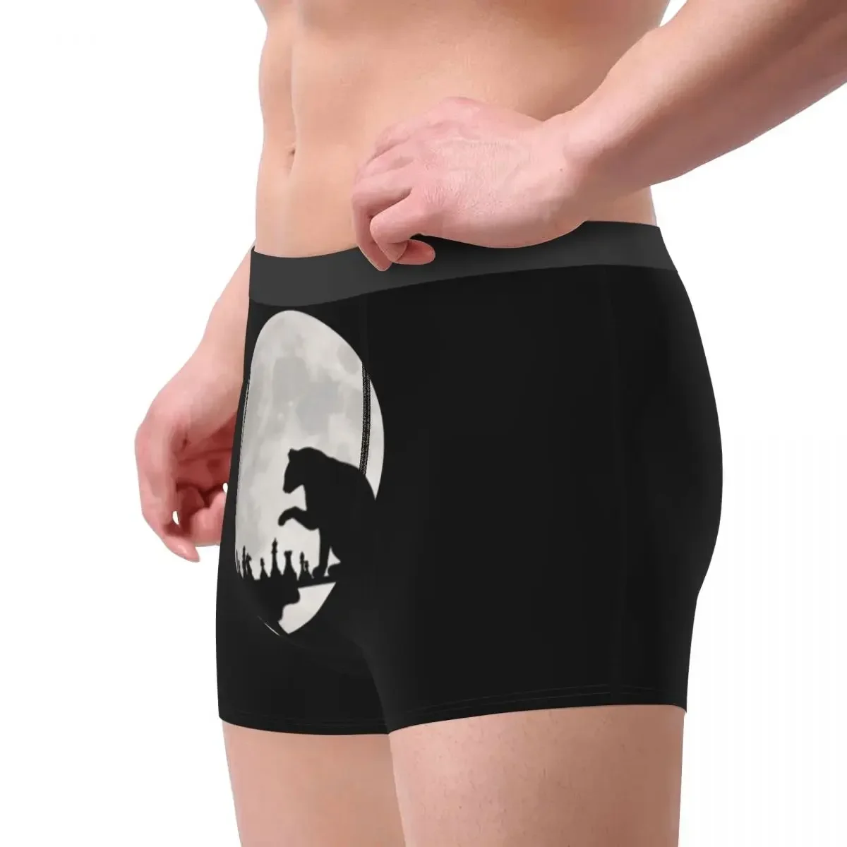 Men Boxer Briefs Shorts Panties Cat And Rat Playing Chess Breathable Underwear Intellectual Game Player Male Funny Underpants