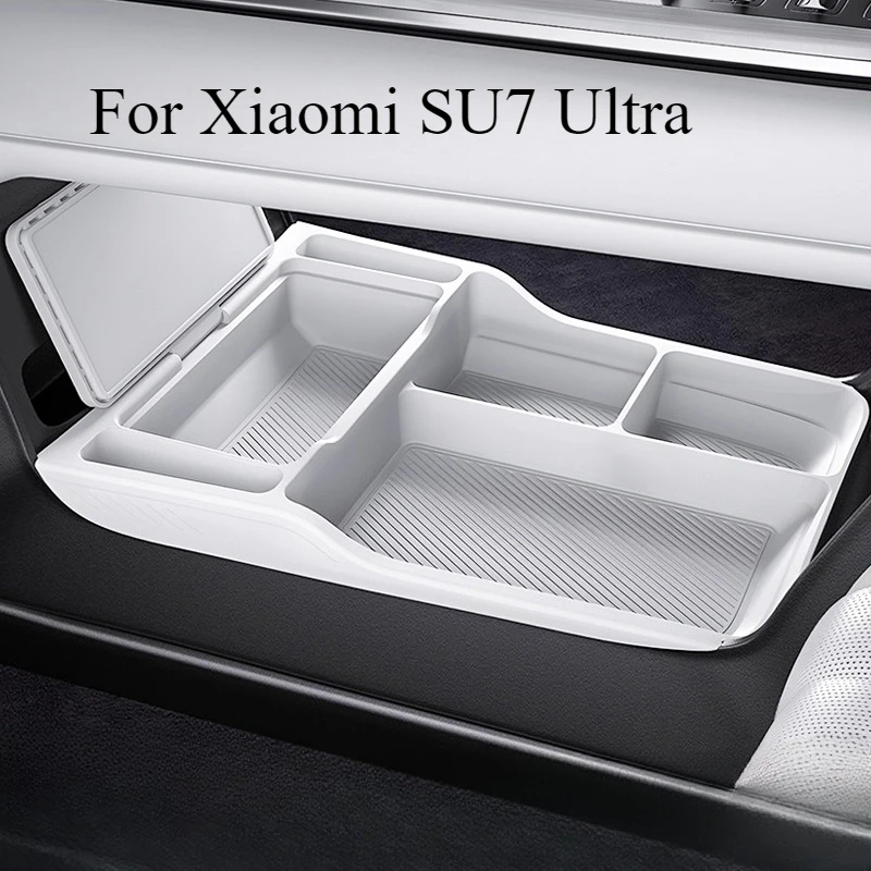 

Для Xiaomi SU7 Ultra ящик для хранения центральной консоли-органайзер | Нескользящий силиконовый лоток-держатель на заказ