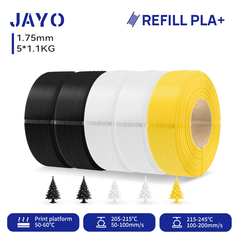 JAYO 5,5KG 3D PLA/PETG/PLA+ Drucker Nachfüll-Filament 1,75mm Ohne Spule 3D-Drucker Filament für 3D-Drucker & 3D-Stift Nachfüll-Filament