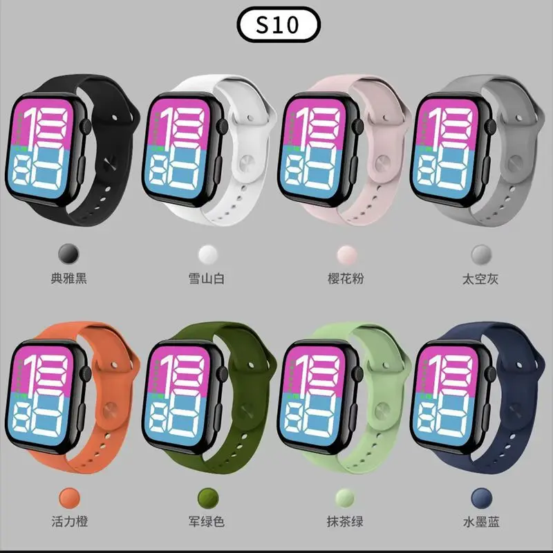 New Women and Men Digital Watch Brand Sports Electronic Watch Children Big Screen Square LED Student Wrist Watches