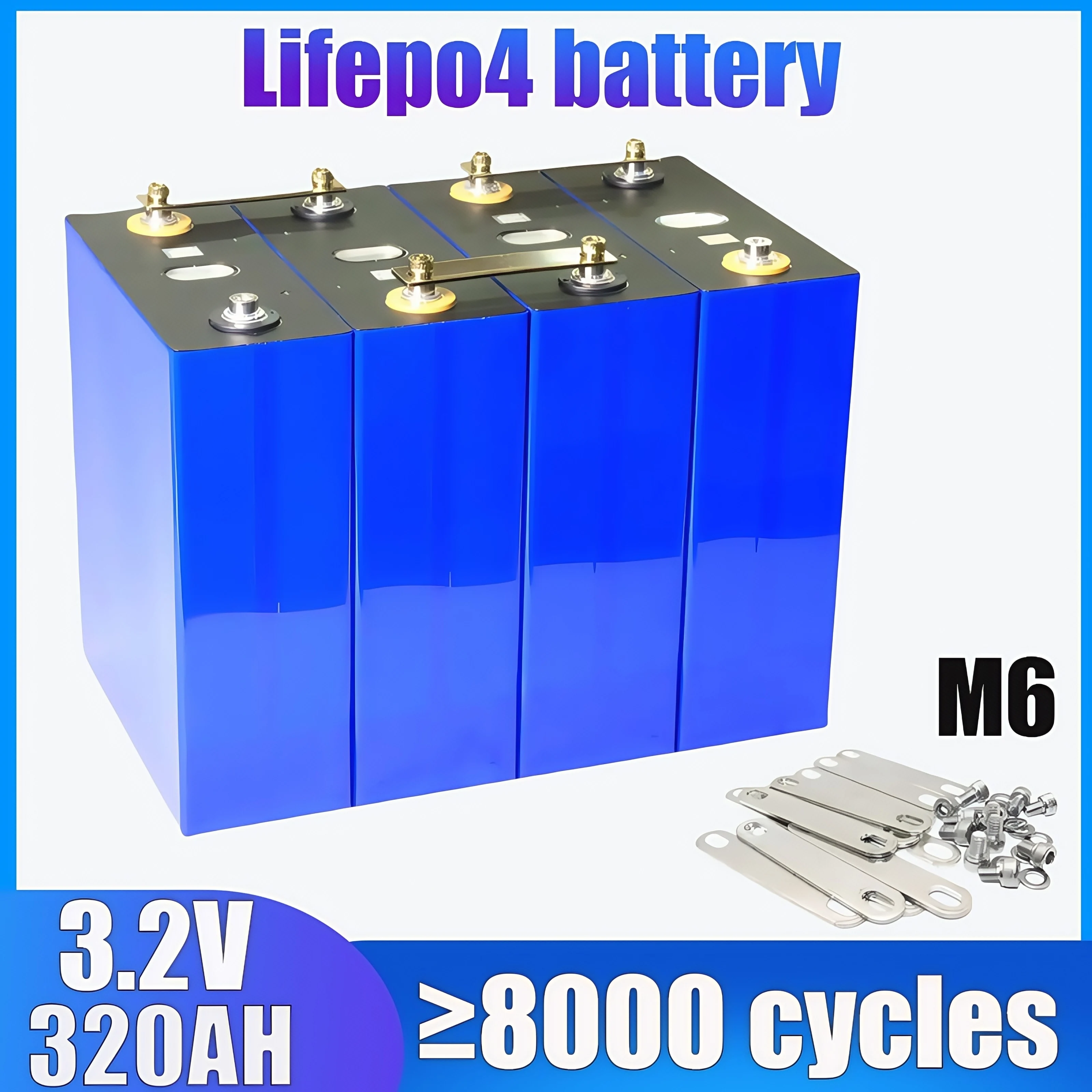 

3.2V 320Ah 340Ah Lifepo4 Battery Lithium Iron Phosphate Rechargeable for DIY 12V 24V 48V -Golf RV Electric Vehicle Solar System