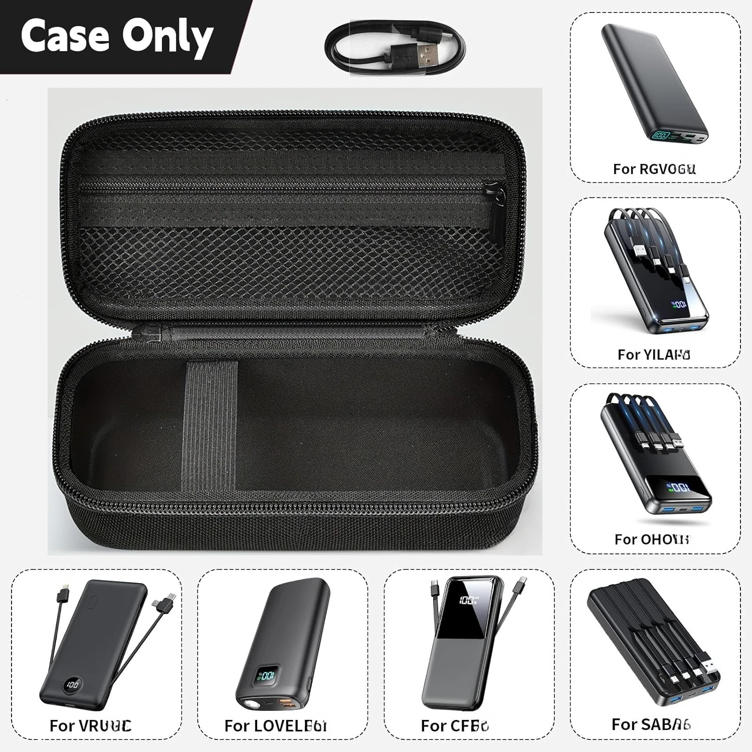 Power Bank Storage Case for LOVELEDI Cable Data Cord Storage Pouch, for IAPOS Fast Charging Portable Travel Organizer Bag