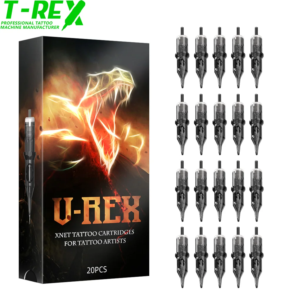 

T-Rex VREX 20pcs Tattoo Cartridge Needle Round Liner Disposable Sterilized Safety Permanent Makeup Tattoo 01rl 03rl 05rl 07rl