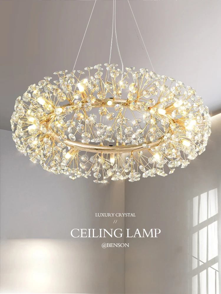 

Light Luxury Crystal Living Room Chandelier 2023 Net Celebrity Dandelion Restaurant Bedroom Light Brand Store Decorative Light