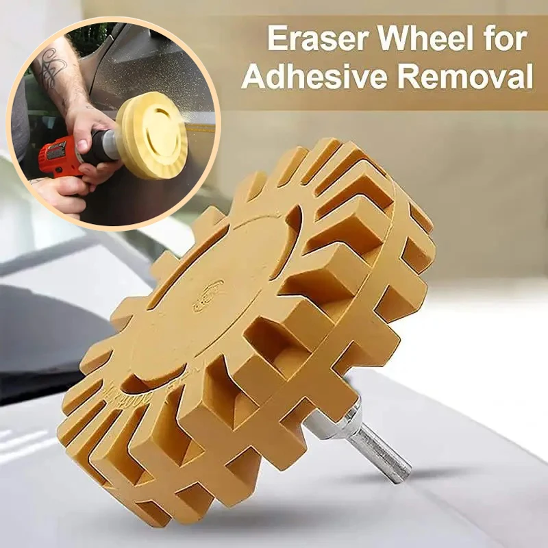 Car Pneumatic Rubber Eraser Wheel Pad Rubber Disk Rubber Eraser Wheel Car Sticker Remover Paint Cleaner Polish Tool Accessory