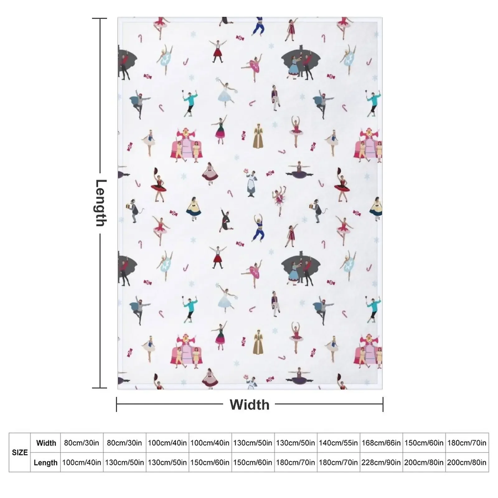 Nutcracker Ensemble - White Throw Blanket