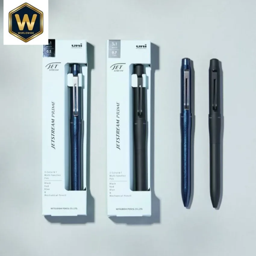 

Японская ручка UNI Jetstream Prime Multifunctional 3+1: роскошная гелевая ручка с вращающимся стержнем, черная, 0.5 мм, средняя толщина письма