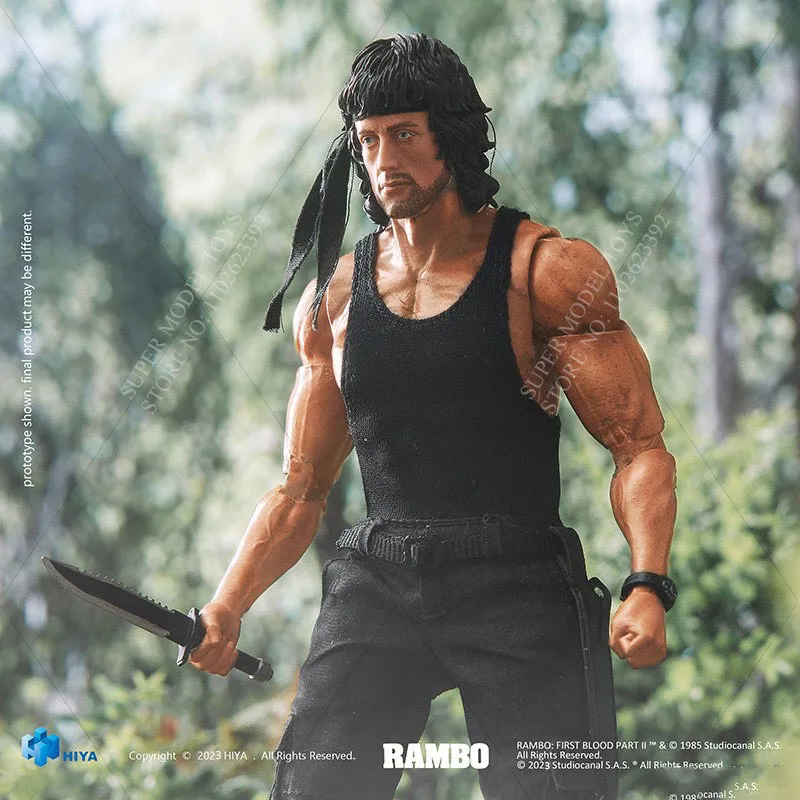 HIYA 1/12 Scale Male Soldier John Rambo Rambo：First Blood Part II Tough Guy  Full Set 6-inch Action Figure Model Fans Gifts