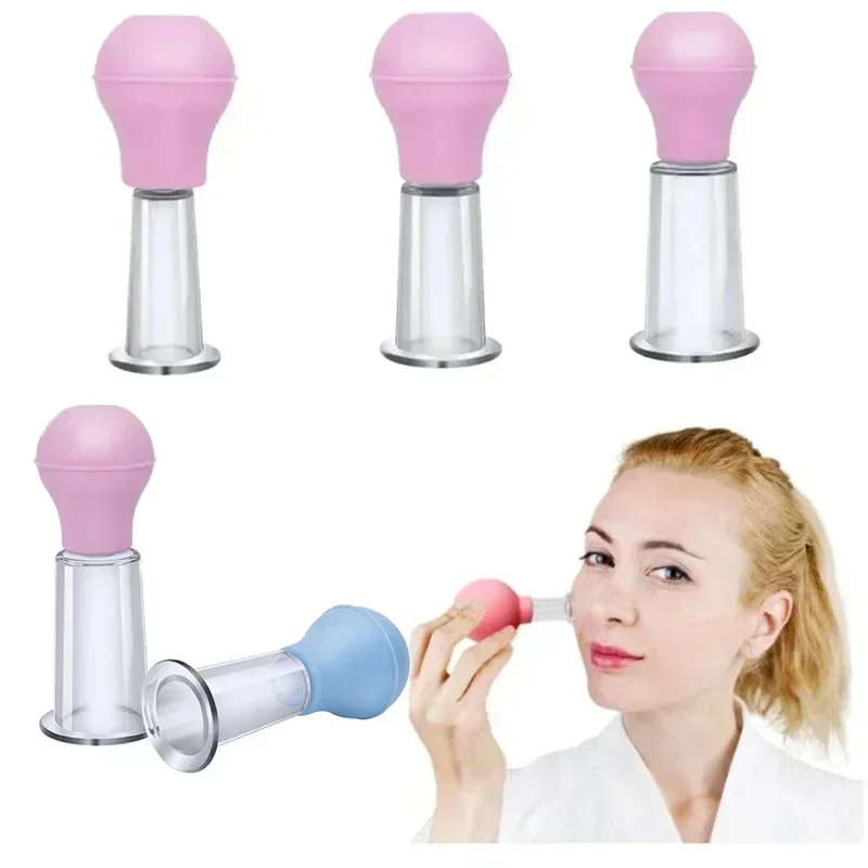 Facial Massage Cups Rubber Vacuum Cupping Skin Lifting Anti Cellulite Massager for Face Pvc Body Cups Skin Scraping Massage Jar