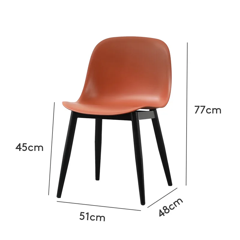 Nordic style restaurant designer stool, backrest coffee learning Internet celebrity makeup plastic chair