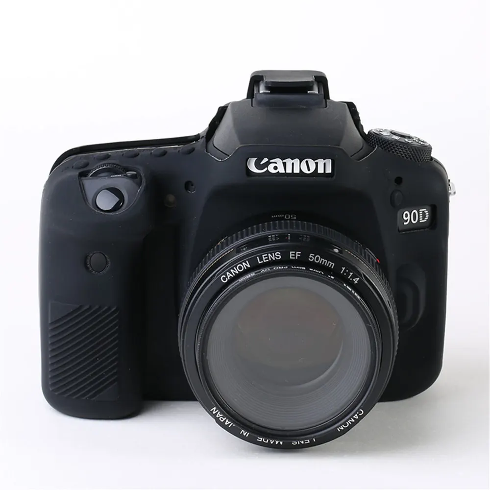 Funda de cuerpo de armadura de silicona suave 90D para Canon EOS 90D, cubierta de goma para cámara a prueba de golpes