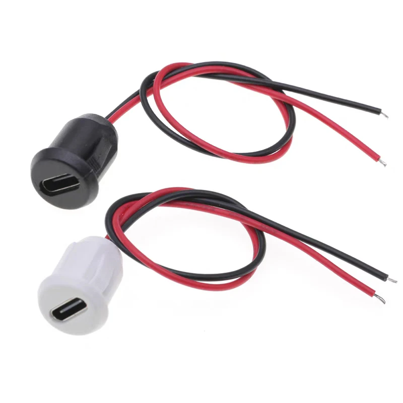 Гнездовой разъем типа C к 2-контактному кабелю быстрой зарядки PH2.0 3A 30 В Водонепроницаемый гнездовой разъем USB-C Высокоточный порт Гайка Защелкивающая пластина