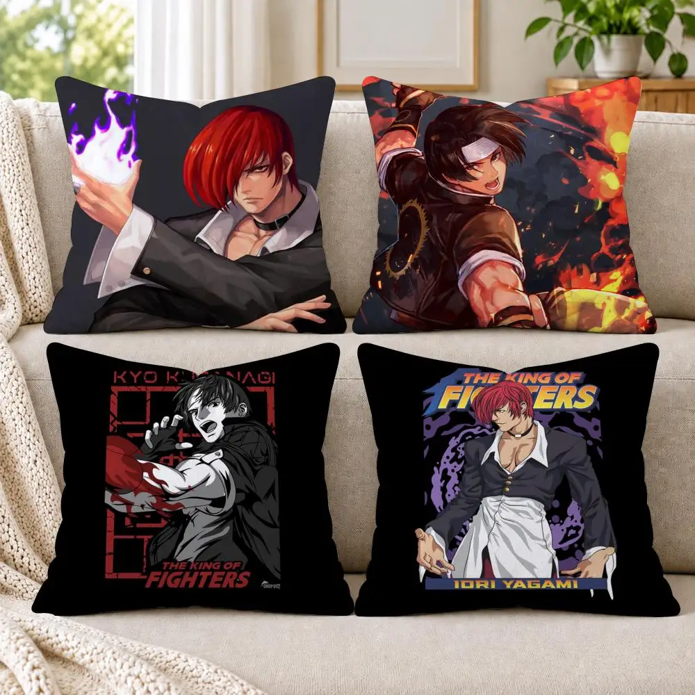 K-KOF The King of F-Fighter Cushion Cover Short Plush Double-Sided Printing Sofa Bedroom Pillow Case Aesthetic Home Decor