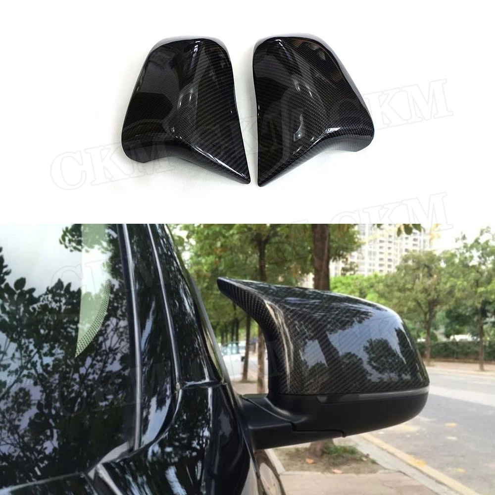 

CKMUUER Carbon Fiber Mirror Shell Car Side Rearview Mirror Cap Covers For BMW X5 F15 2015-2018 Replacement Style Accessories