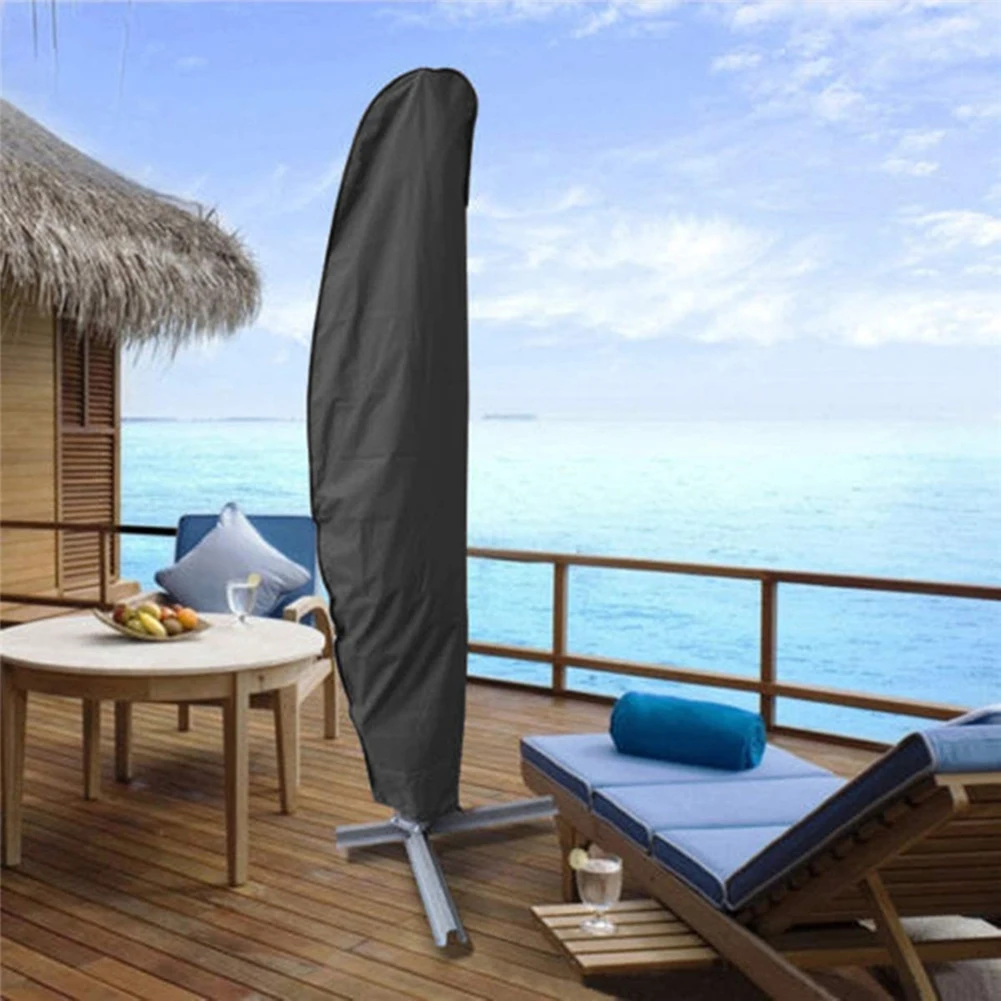 Outdoor Umbrella Cover Patio Cantilever Offset Umbrella Cover Dustproof Cover With Built-in Adjustable Drawstring