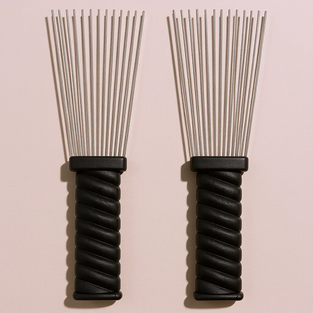 

Afro Hair Styling Kit 2pcs Wide Teeth Plastic Comb Pick Fork Salon Grade Barber Accessories Hairdressing Cutting Tool