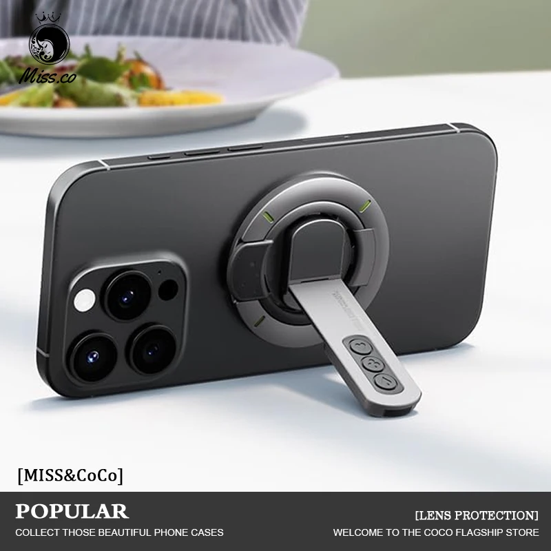 

Двусторонний магнитный светящийся держатель для мобильного телефона 360° ° Вращающийся декомпрессионный дизайн из цинкового сплава, ультратонкий портативный