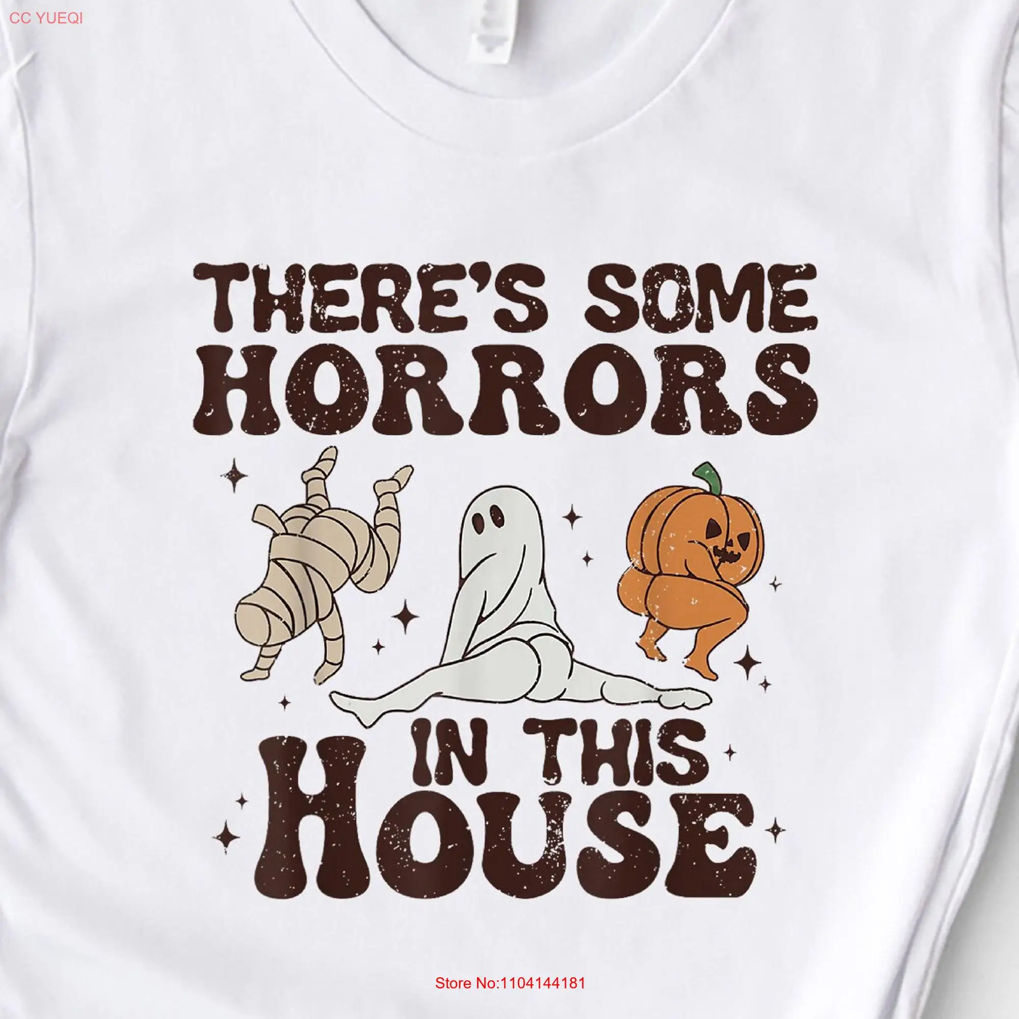 There's Some Horror In This House Halloween T Shirt Spooky Trick or Treat SweaT Season Funny GhosT long or short sleeves