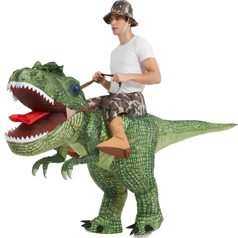 Dinosaur Inflatable Costume Riding T Rex Air Blow up Costumes Funny Party Halloween Costume for Adult