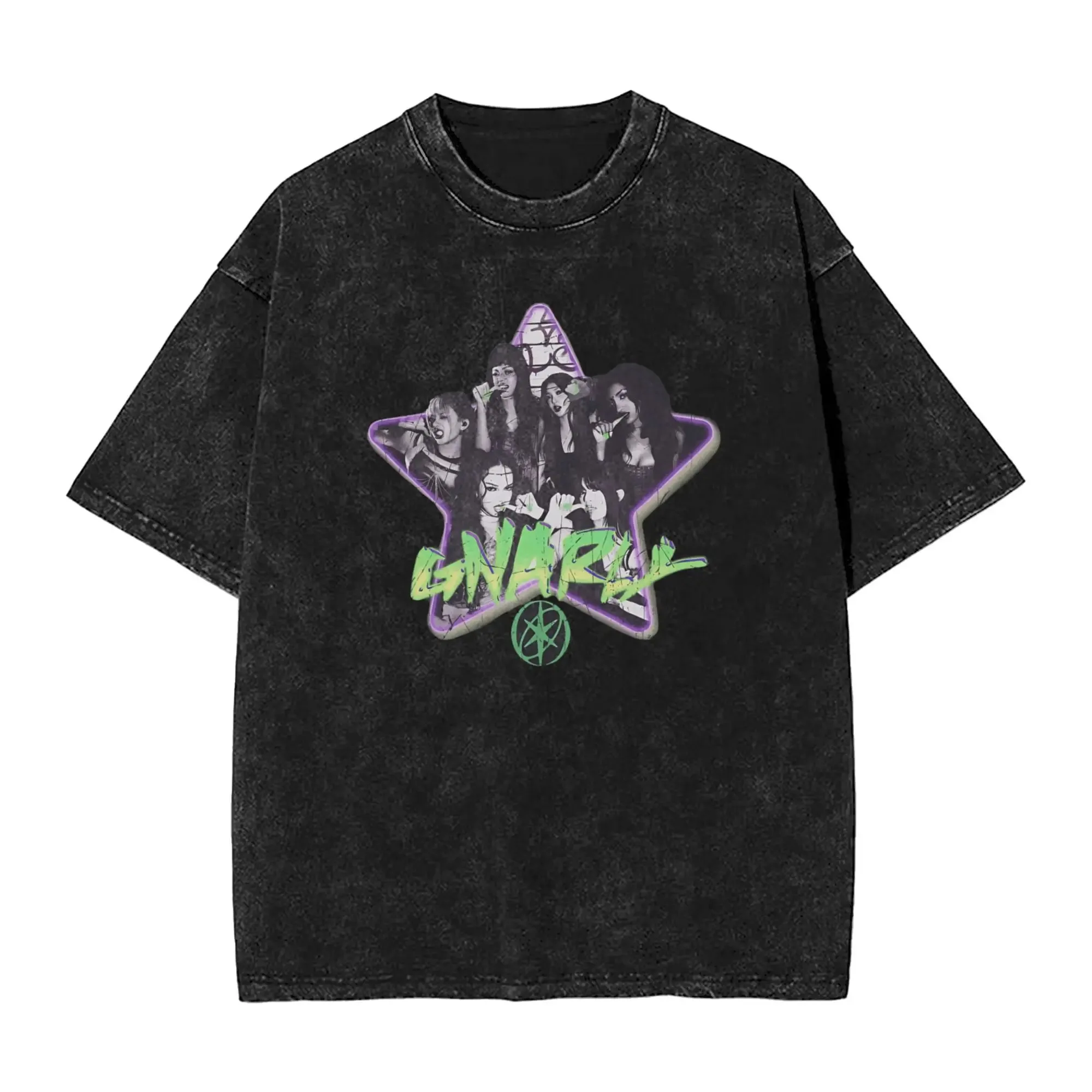Washed Oversized T-shirt Katseye Beautiful Chaos Tracklist Mineral Tee Shirt Katseye Kpop Shirt Oversized Y2k Soft Heavy Cotton