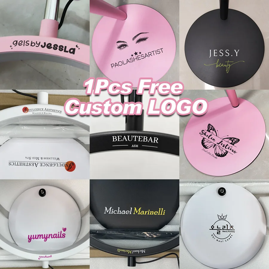 Custom Logo Half Moon Lash moon Lamp Floor Led Stand Lamp Arc Beauty Salon Eyelashes Extensions Tattoo Skincare Fill Lighting