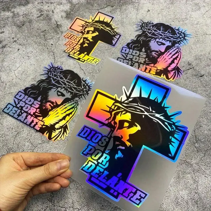 Reflective Laser Waterproof Decal, Suitable for Universal Decal For DIOS POR DELANTE Cross Car Decoration Sticker Car Sticker