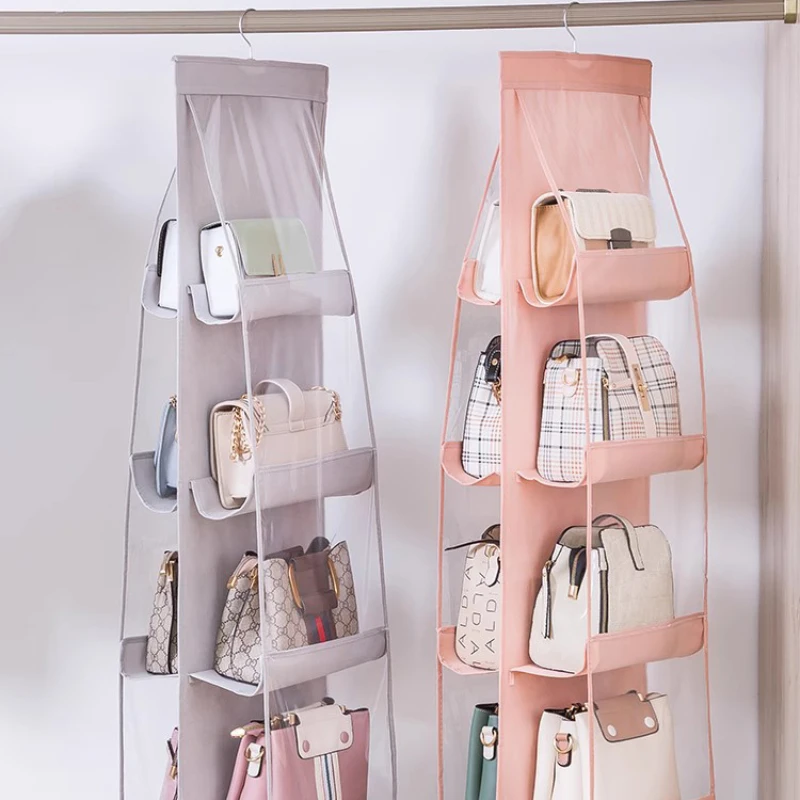 Bag storage fabric home dust-proof space-saving hanging finishing and storage shelf