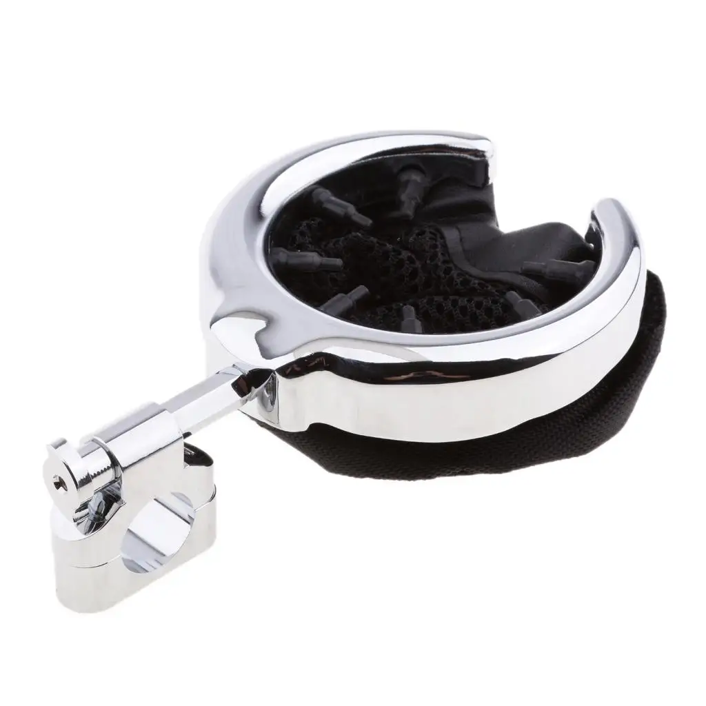 Chrome Motorcycle Handlebar Mount Drink/Cup Holder with Mesh Basket Touring with 1 inch 25mm Handlebars