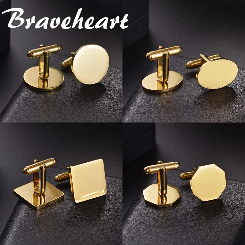 

Fashion 1 Pair Cufflinks For Men Gold Plated Stainless Steel Button Suit Accessories Birthday Wedding Jewelry Gifts Wholesale
