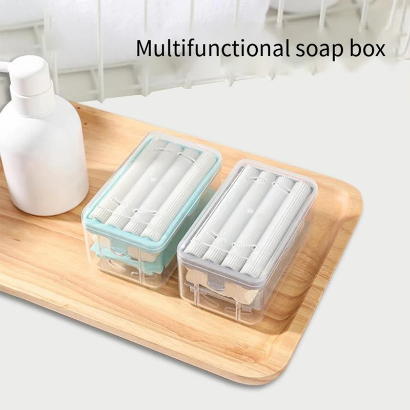 Hand Free Soap Scrubbing Box para Banheiro, Dish Holder, Tipo de Rolo, Recipiente Multifuncional, Home Acessórios, Novo