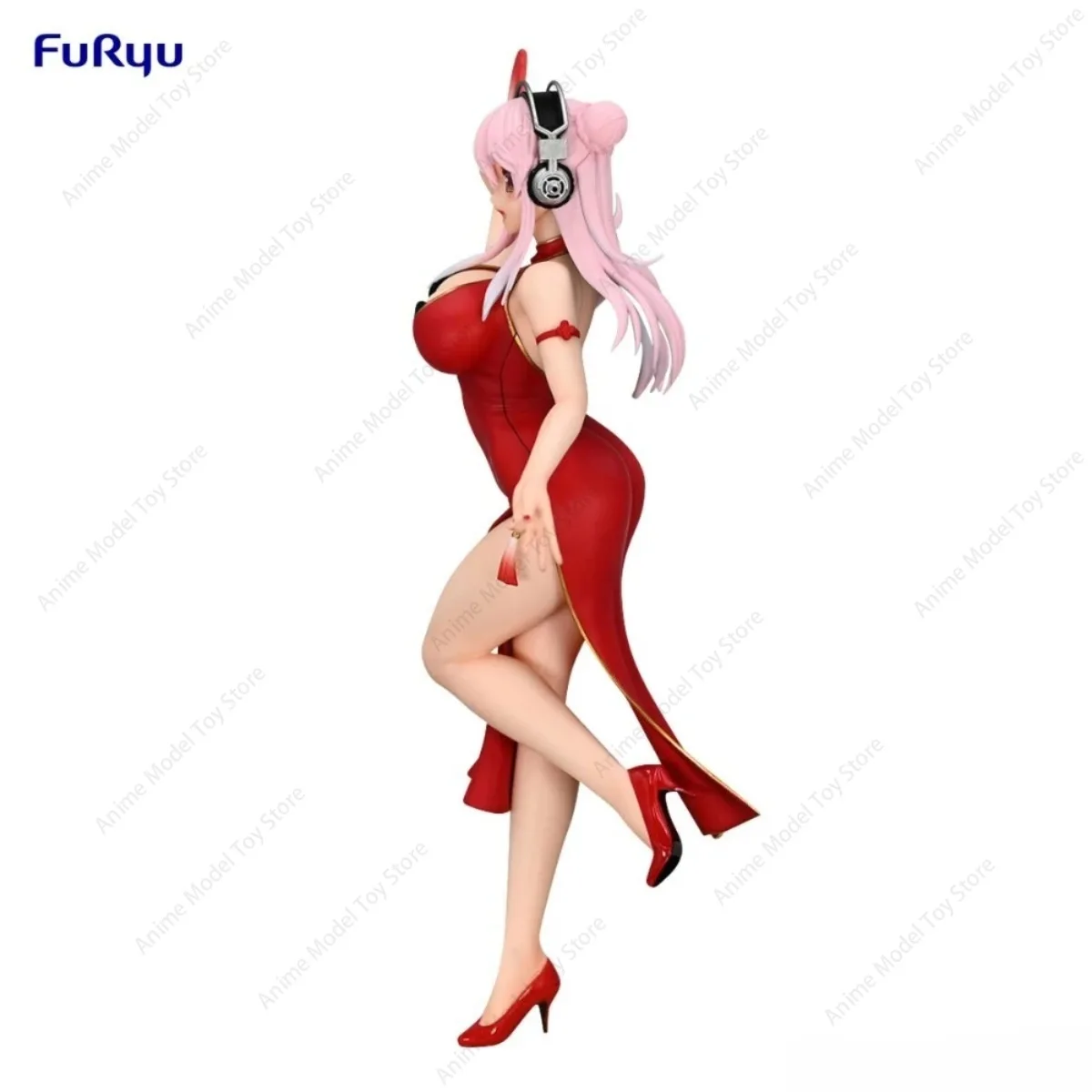 Original FuRyu in Stock Genuine Figures Super Sonico Trio-Try-iT Figure Chinese Dress Ver. Cheongsam Anime Model Kits Action Toy view 4