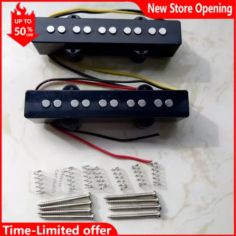 

5 String Electric Bass Guitar Pickups Jazz Bass Single Coil Neck & Bridge Pickups - Guitar Accessories