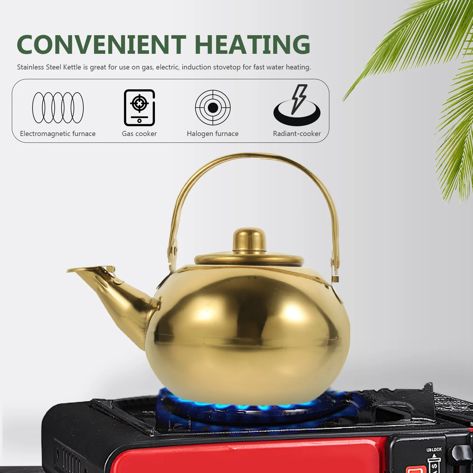 

Stainless Steel Kettle Cool Handle Fast Heating Pot For Home Tea Use Daily Stovetop Water Kettle Kitchen Tea