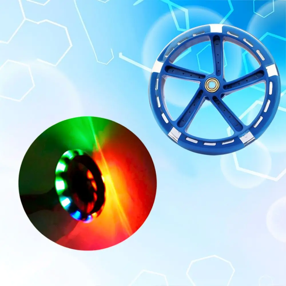 200mm Universal Light Up PU Wheel Scooter Replacement Part For Shopping Cart Trolley Stroller Smooth Silent Rolling Skate Gear