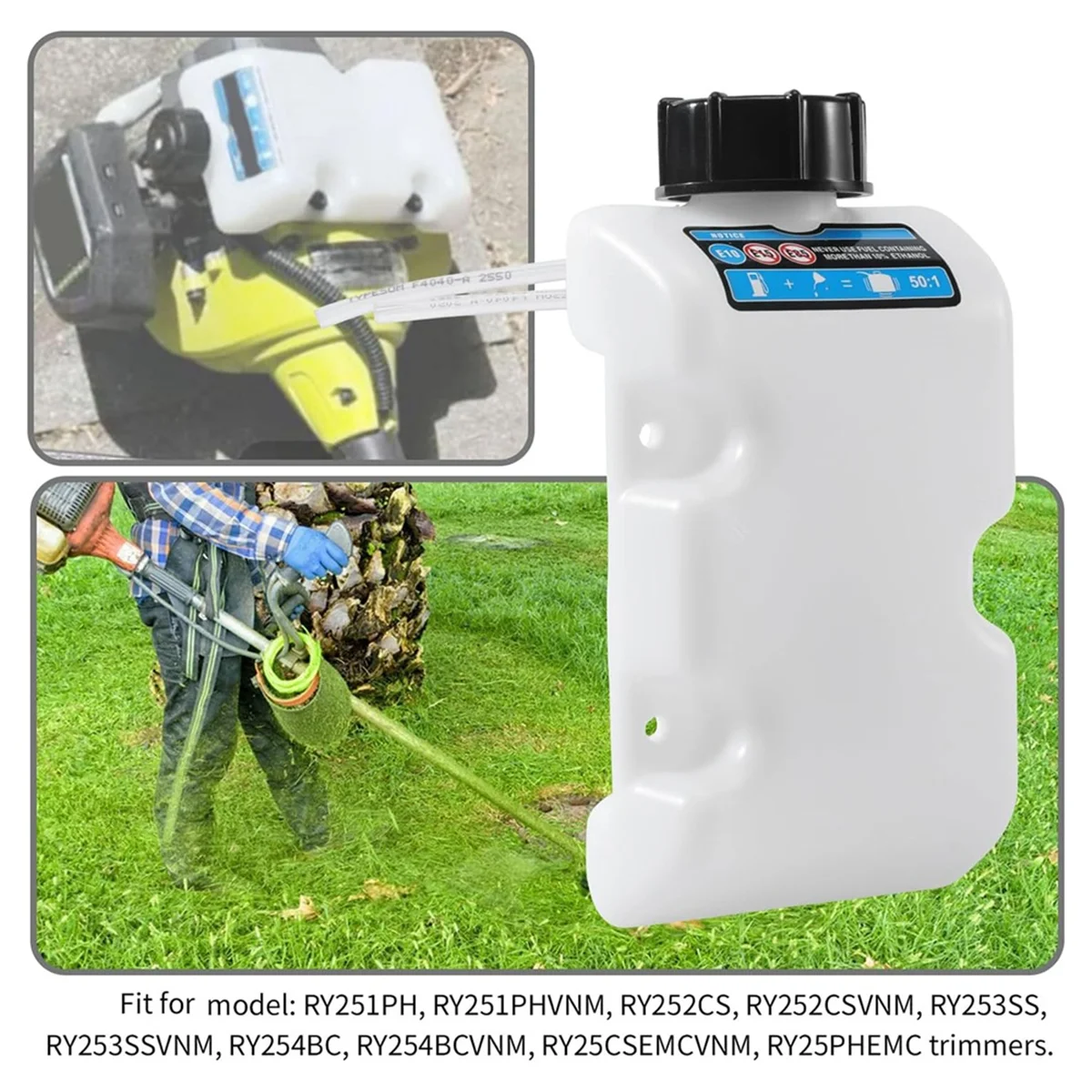 

Tools 308682055 Fuel Tank Assembly Compatible for Ryobi Homelite Toro String Trimmer RY254BC, RY251PH, RY252CS, RY253SSVNM