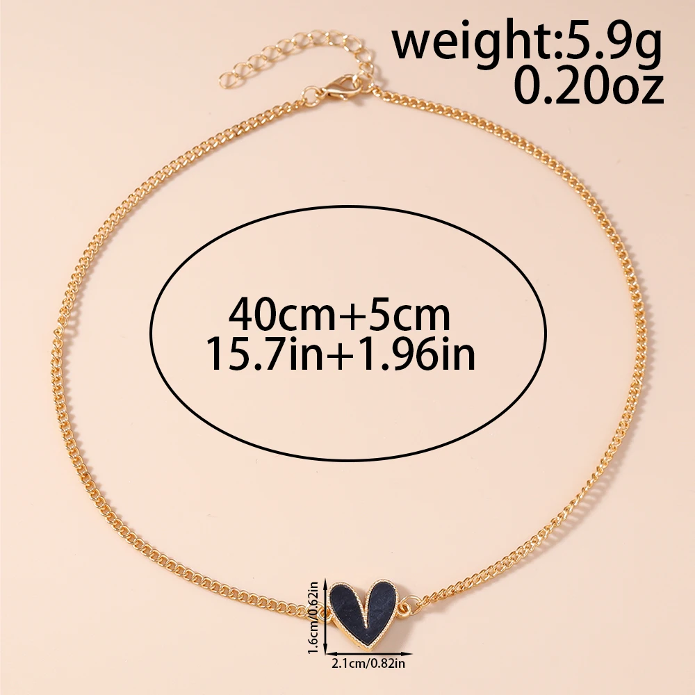Aihua Niedliche Kawaii Mädchen Herzanhänger Halskette für Frauen Neuer Trend Mädchen Schlüsselbeinkette Party Geburtstag Schmuck Geschenke – Detail 16