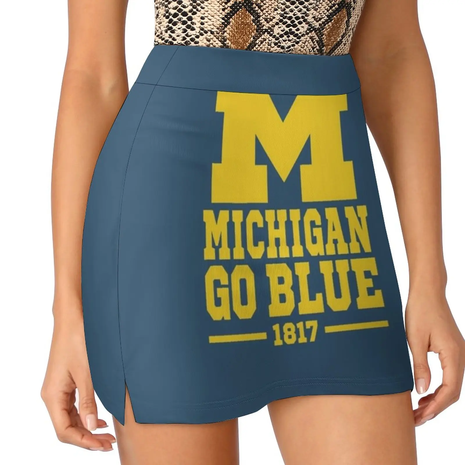 

Merch Women's skirt Mini Skirts A Line Skirt With Hide Pocket Go Blue Umich University Of Ann Arbor Wolverines Blue College