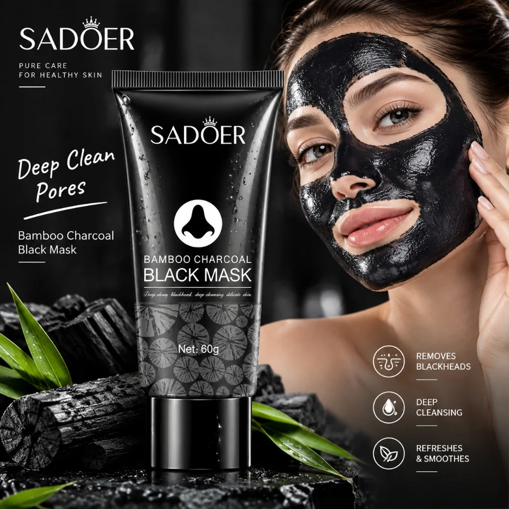 60g Bamboo Charcoal Peel Mask Blackhead Eliminator Oil Regulation Deep Cleansing Refine Enlarged Pores Nose T Zone Treatment