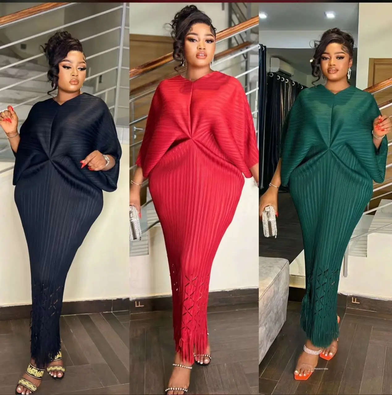 

Miyake Miyaki Плиссированное женское платье больших размеров с рукавом «летучая мышь» Bodycon Рукав средней длины Всесезонная кисточка Европейская и американская горячая распродажа Путешествия Вечерние Ежедневно