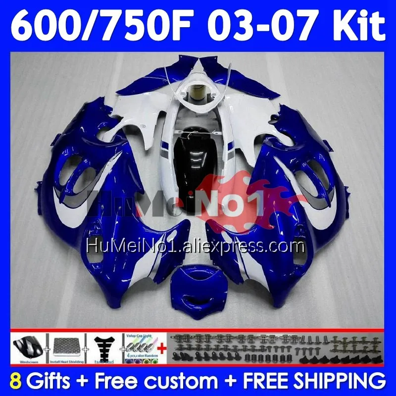 Kit For SUZUKI KATANA GSXF600 GSXF White blue 600 750 115No.4 GSXF750 03 04 05 06 07 GSX600F 2003 2004 2005 2006 2007 Fairing