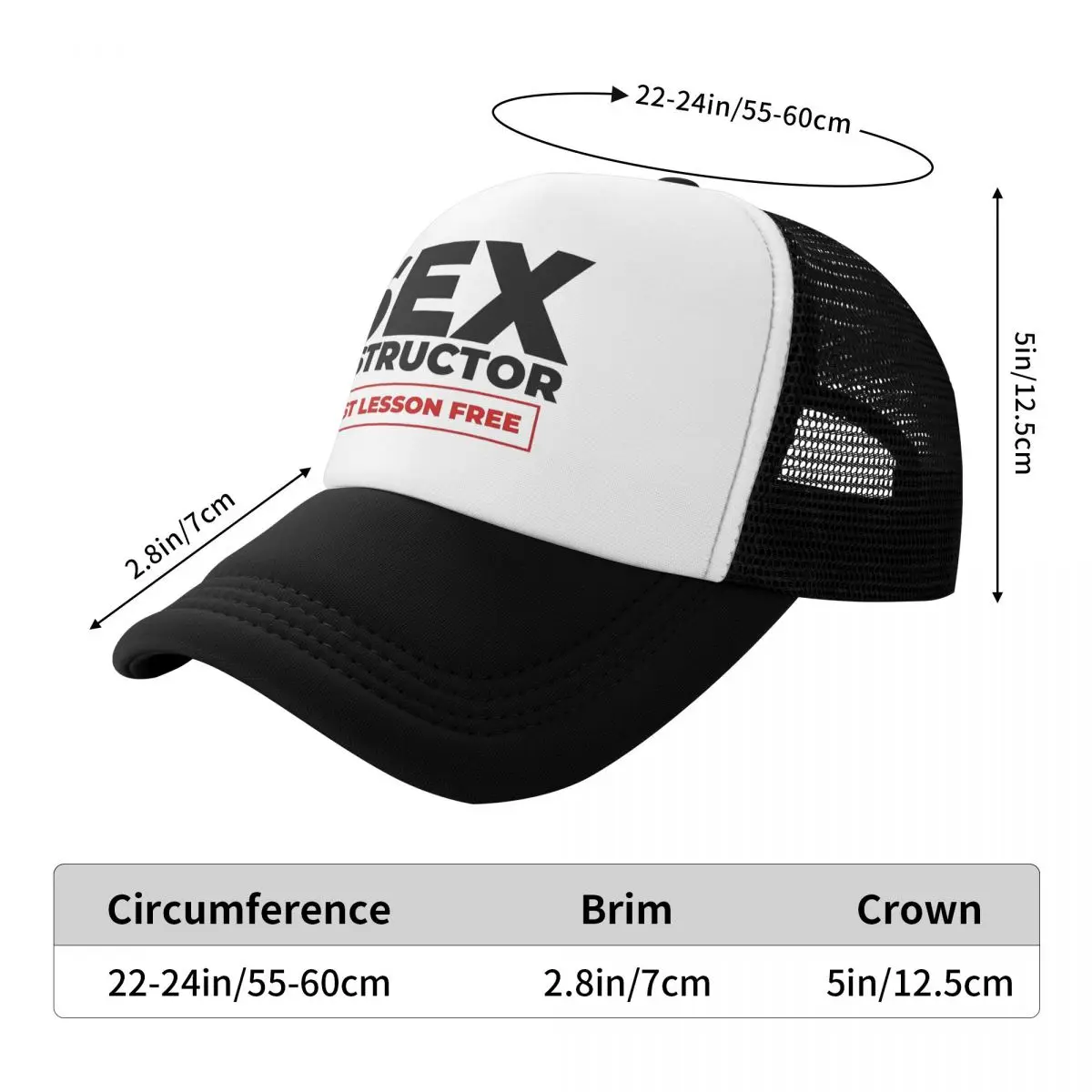 Sex Instructor Funny Saying Mesh Baseball Cap Unisex Fashion Trucker Hat Hats Breathable Snapback Caps Sun Hats Summer