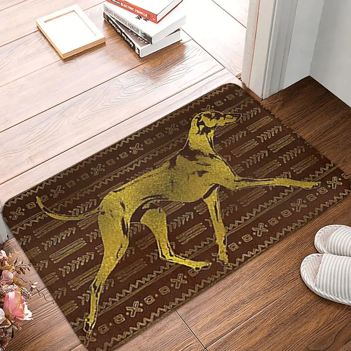 Greyhound Whippet Sighthound Dog Azawakh Sighthound On African Non-slip Doormat Floor Mat Carpet Rug for Kitchen Footpad Mats