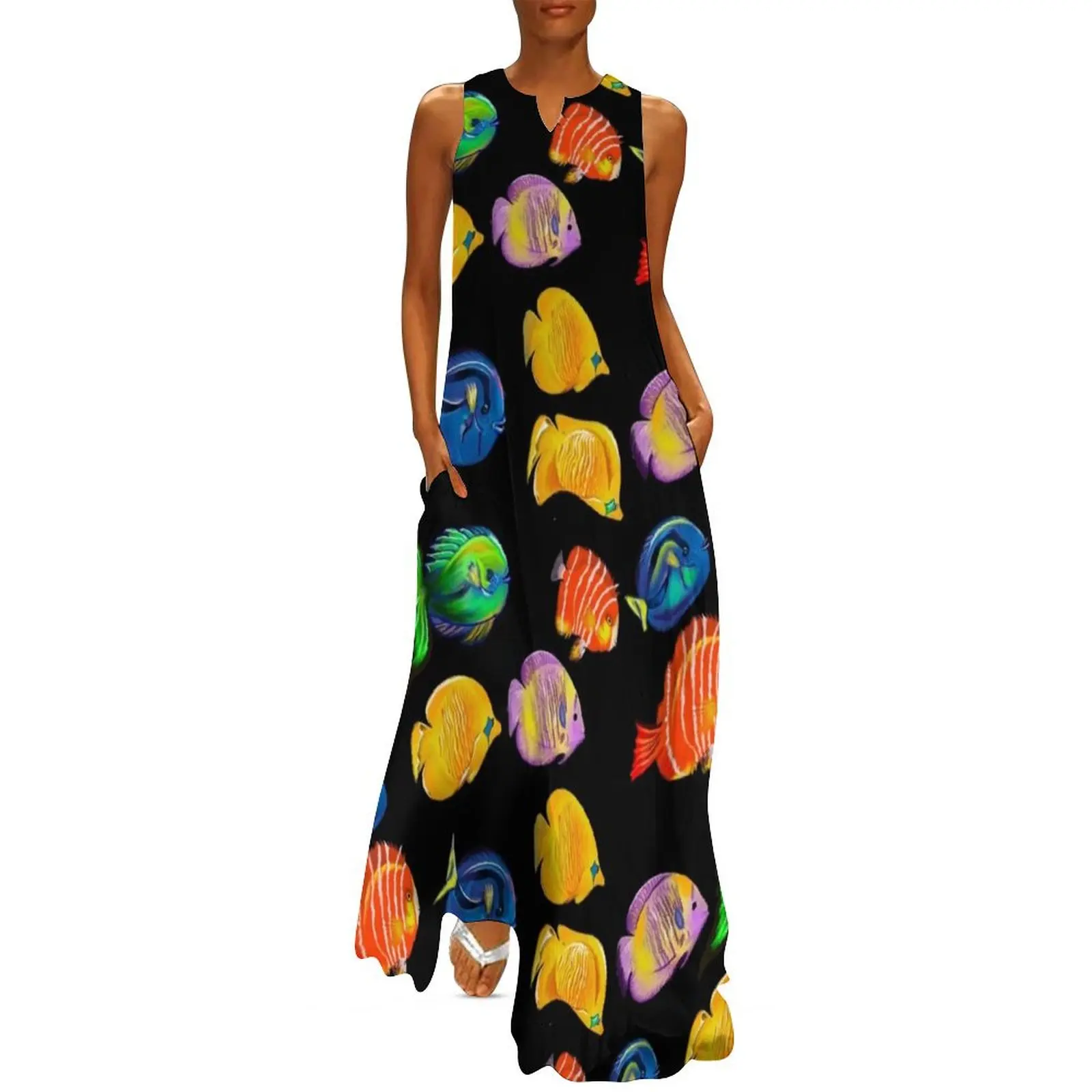 

The Best fishing gifts and gift ideas for fish lovers 2022. Coral reef fish. Nautical Long Dress Beachwear
