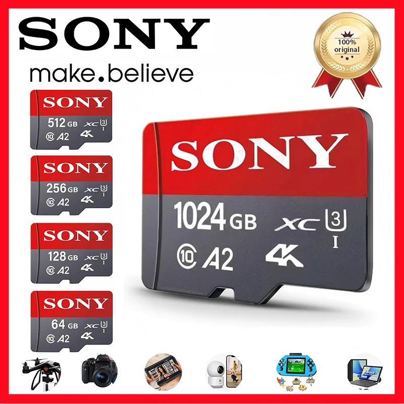 SONY High Speed Memory Card Micro TF SD Card Extreme 1TB 512GB 128GB 256GB U3 V30 4K Full Memory Flash Cards for Phone Camera
