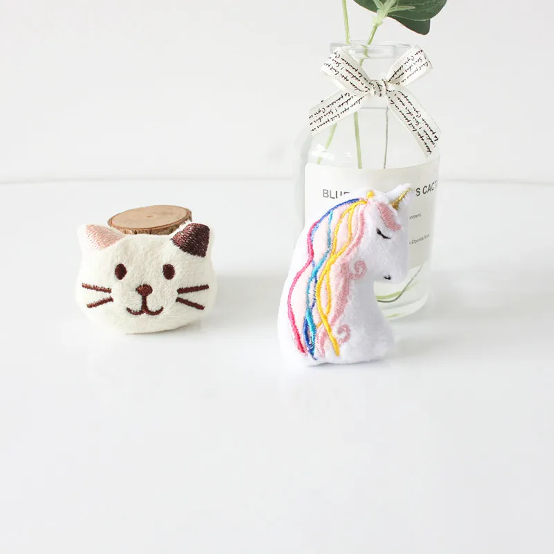 10pcs/lot Cartoon dolls hair clip accessories, plush fabric dog appliques for shoes clothing accessories
