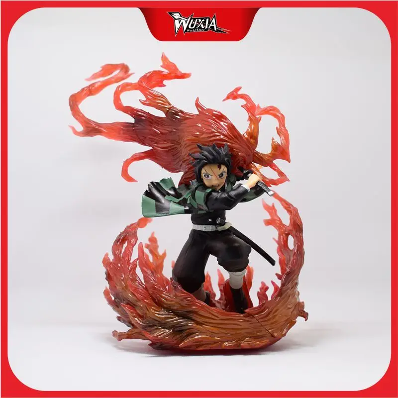 20cm Demon Slayer Action Figures Flame Kamado Tanjirou Peripherals PVC Figure Model Decorative Birthday Presents Toys Collection