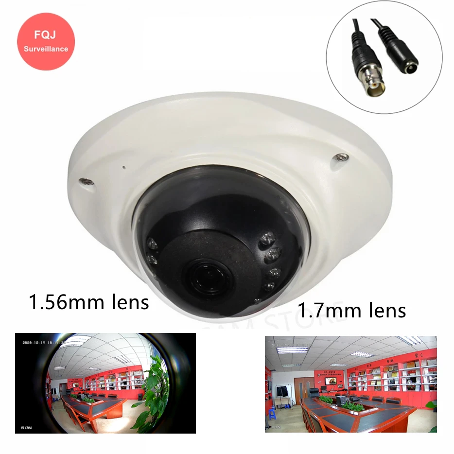 

AHD Camera CCTV 5MP High Resolution Mini Dome Wide Angle Home Video Surveillance Analog Camera with OSD Cable 20M Infared