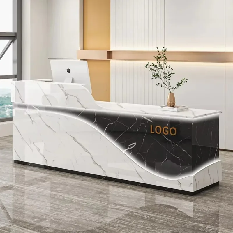 

Senior Glamour Counter Reception Desks Professional Commercial Modern Electronic Book Bar Counter Rezeption Commercial Furniture