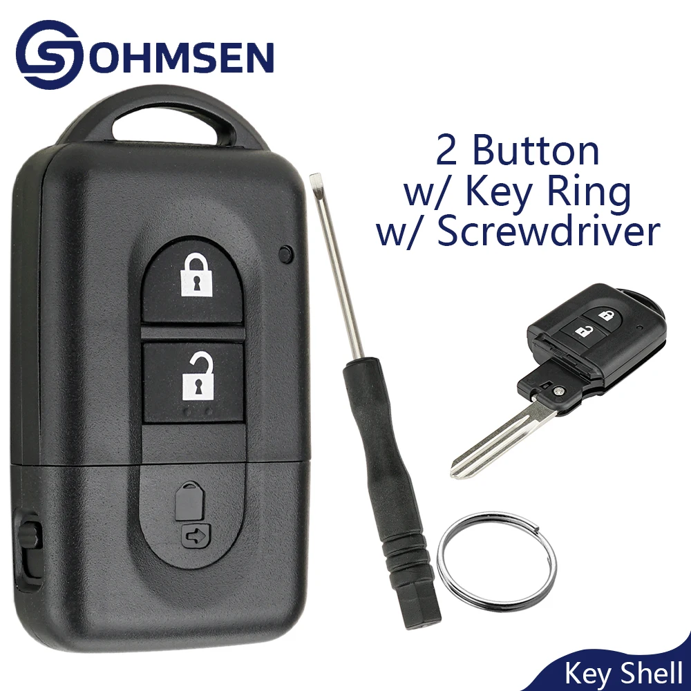 

OHMSEN чехол с дистанционным откидным брелоком для Nissan Qashqai X-Trail Micra Note Pathfinder, 2-кнопочная замена