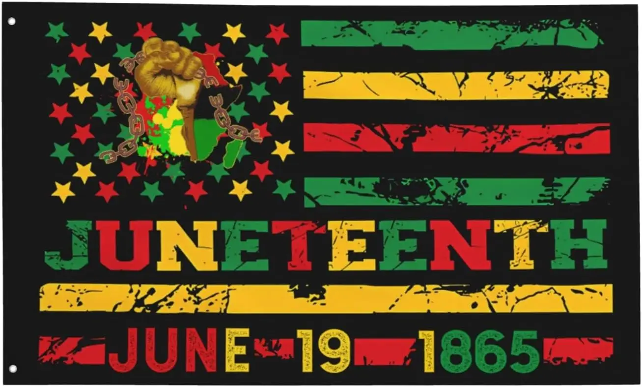 Juneteenth Flag 3x5 Ft African American Flag Emancipation Black Freedom Celebration June 19th 1865 Yard Outdoor Decoration